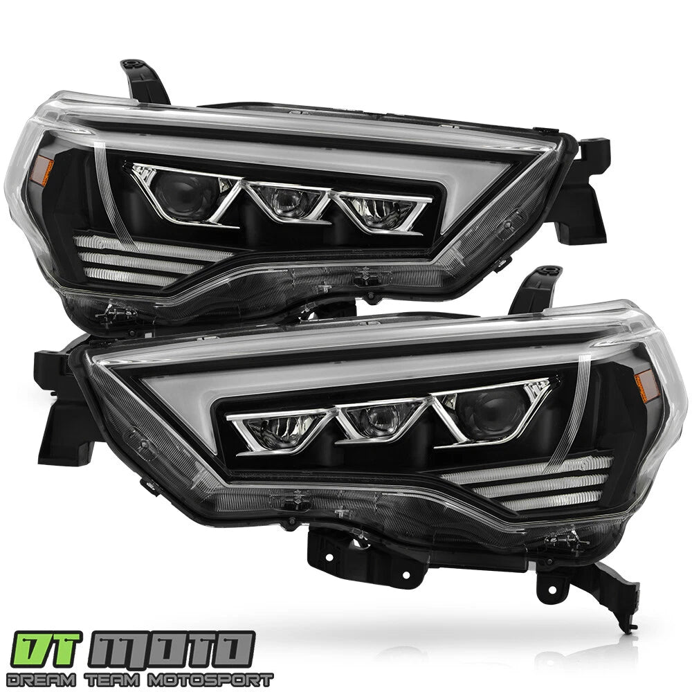 For 2014-2020 Toyota 4Runner Black LED Switchback Projector Headlights Headlamps - OMOTOR