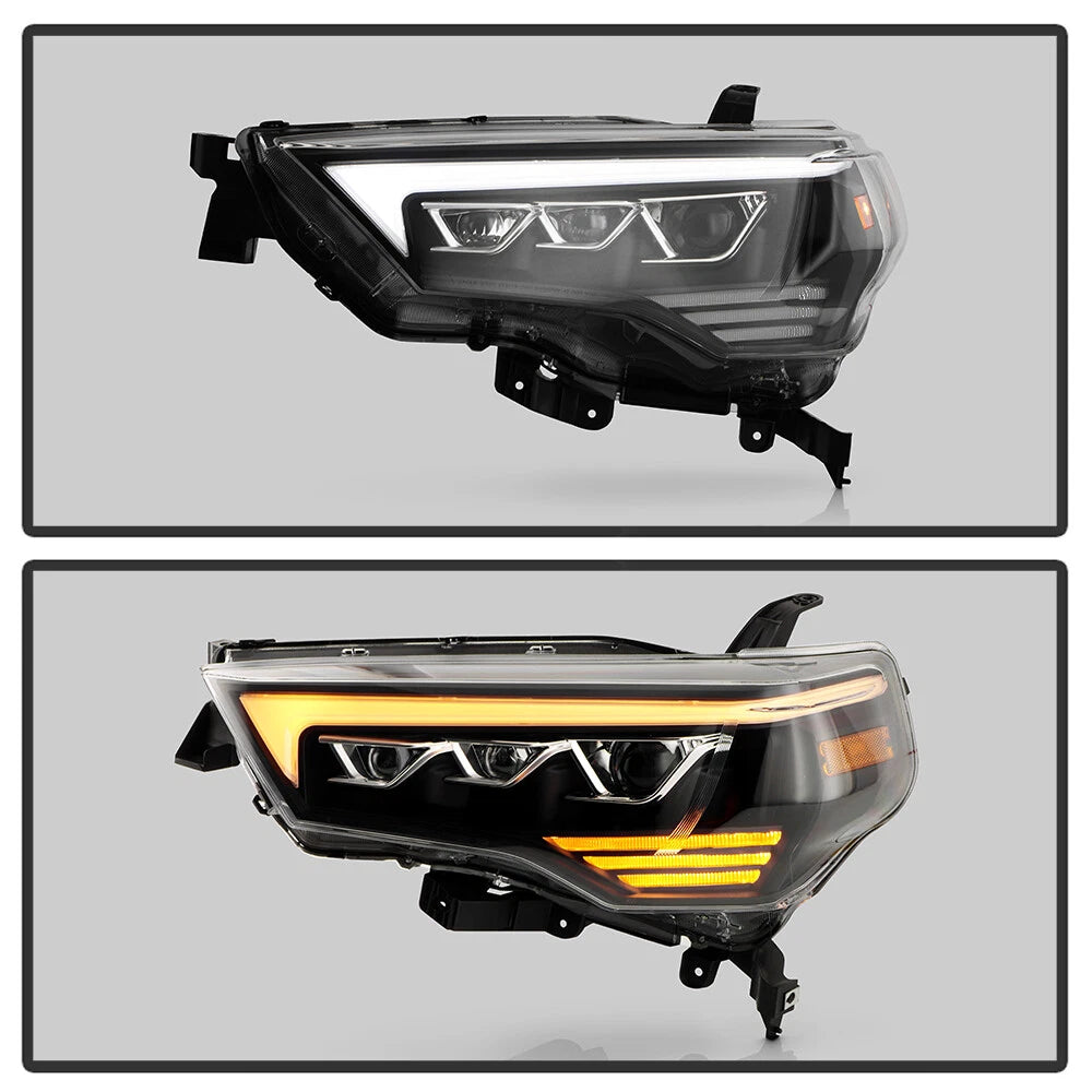 For 2014-2020 Toyota 4Runner Black LED Switchback Projector Headlights Headlamps - OMOTOR