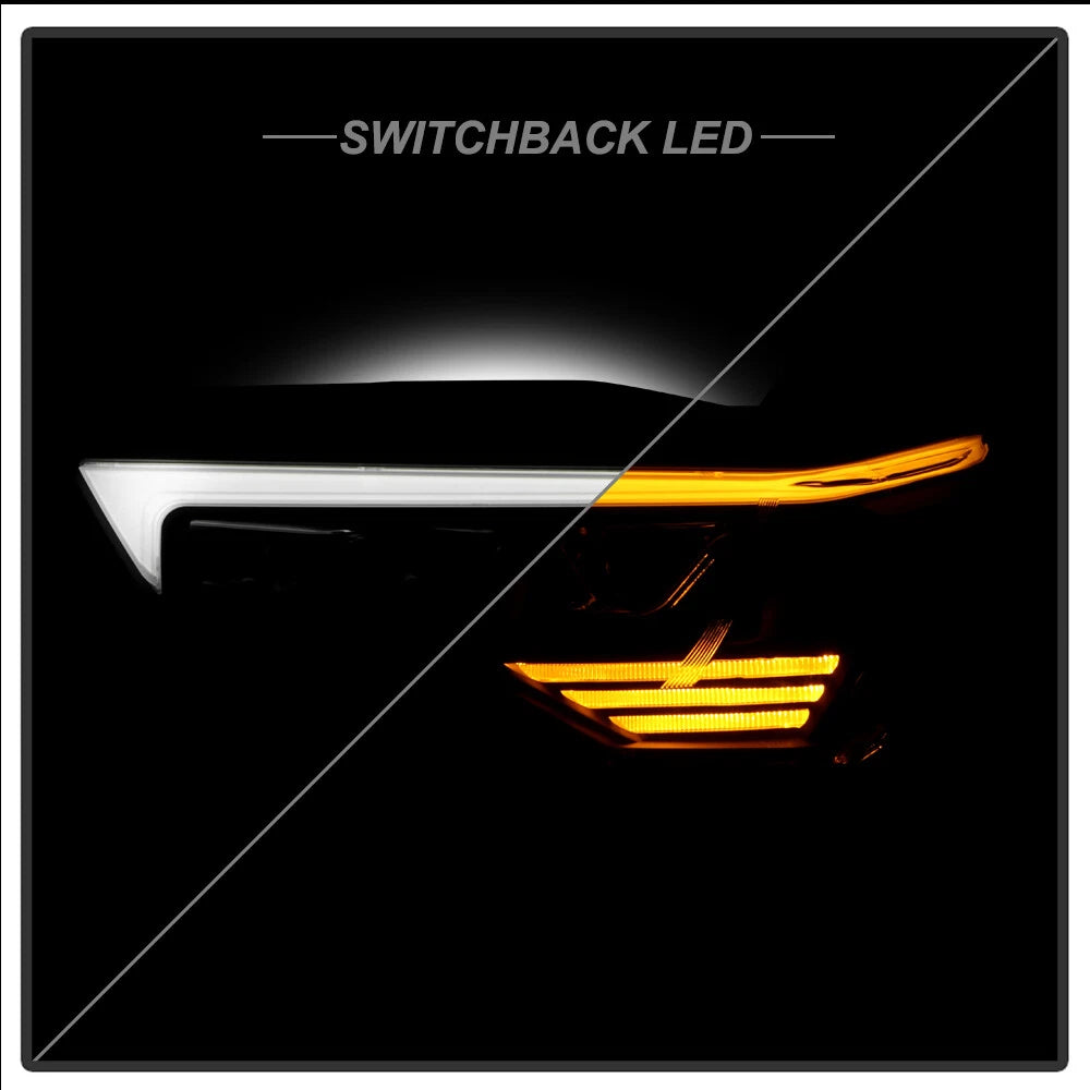 For 2014-2020 Toyota 4Runner Black LED Switchback Projector Headlights Headlamps - OMOTOR