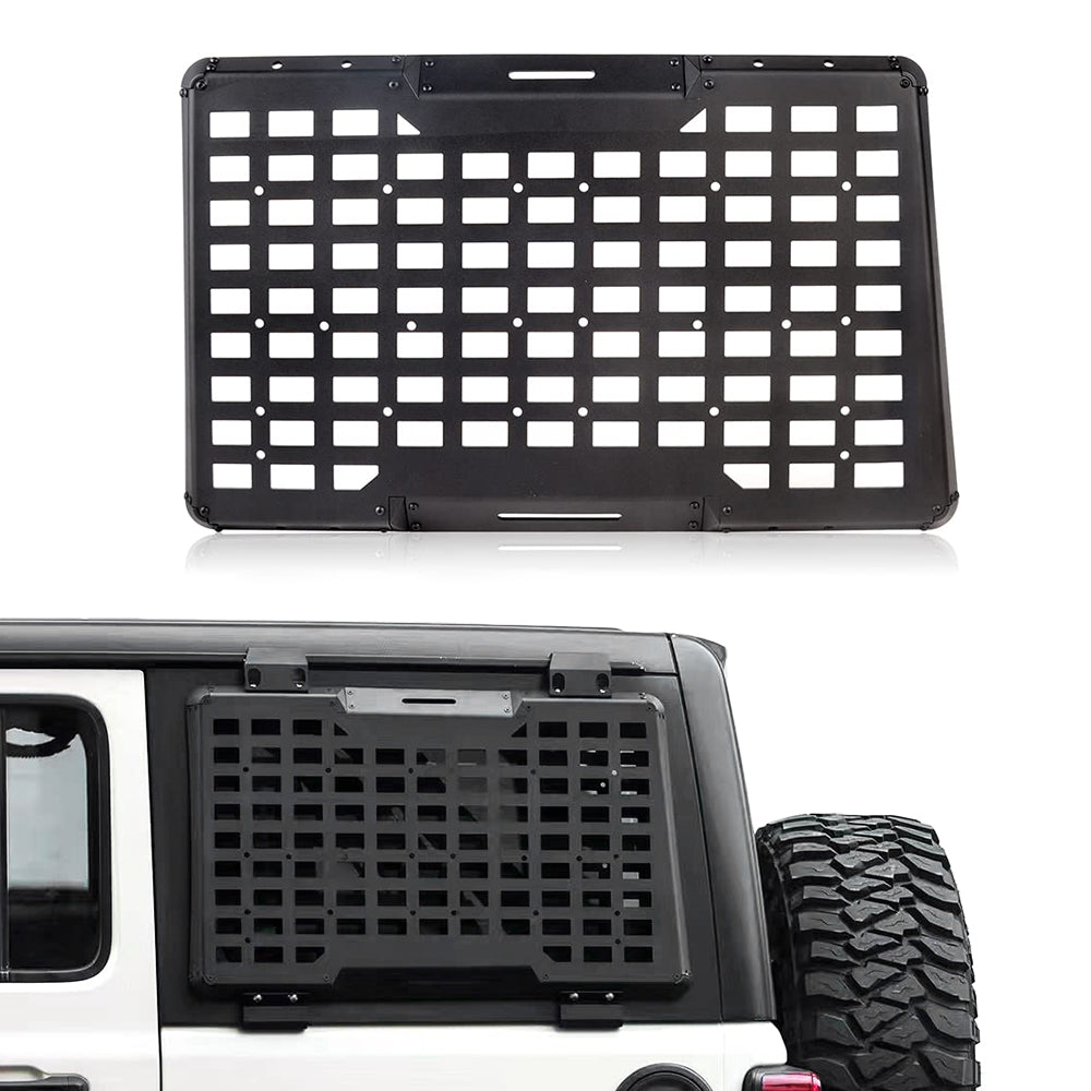 Rear Window Storage Molle Panel Flank Kit For Jeep Wrangler 2018-2025 JL 4 Doors