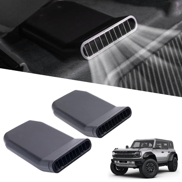 2PCS Plug-in Under Seat Vent Deflectors Compatible with 2021-2025 Ford Bronco 4 Doors - OMOTOR