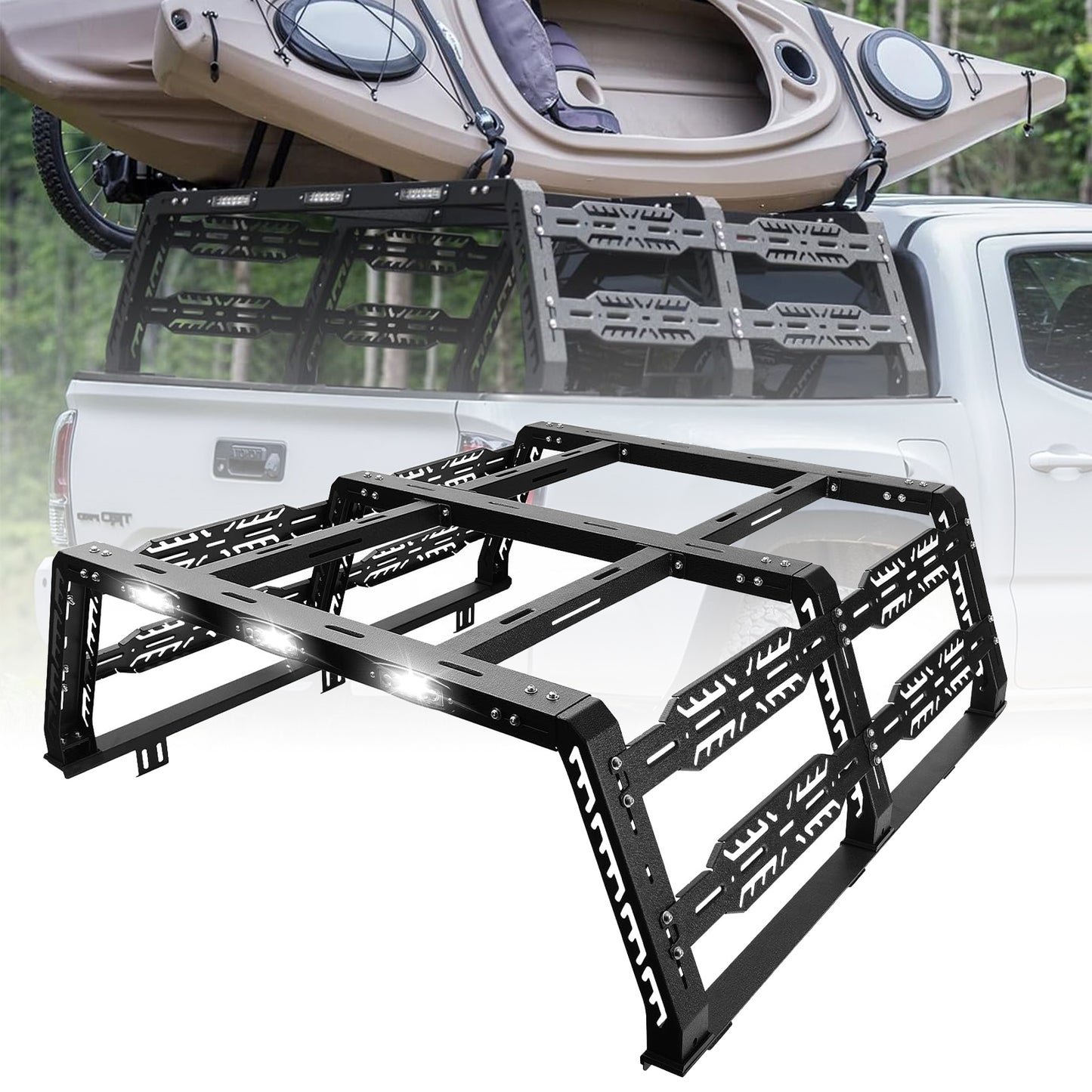 Bed Rack for Mid-Size Truck Compatible with Tacoma/Canyon/Colorado/Frontier - OMOTOR