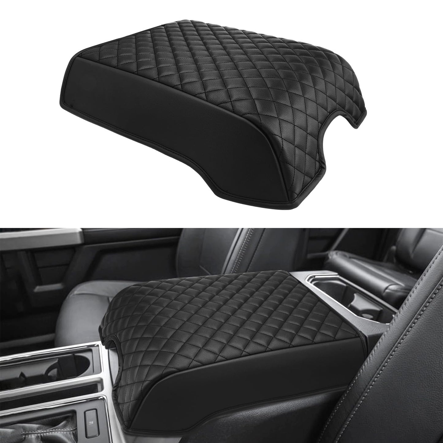 Center Console Armrest Cover for 2015-2020 Ford F150, 2017-2022 F250 F350 F450 F550, 2018-2024 Expedition - OMOTOR