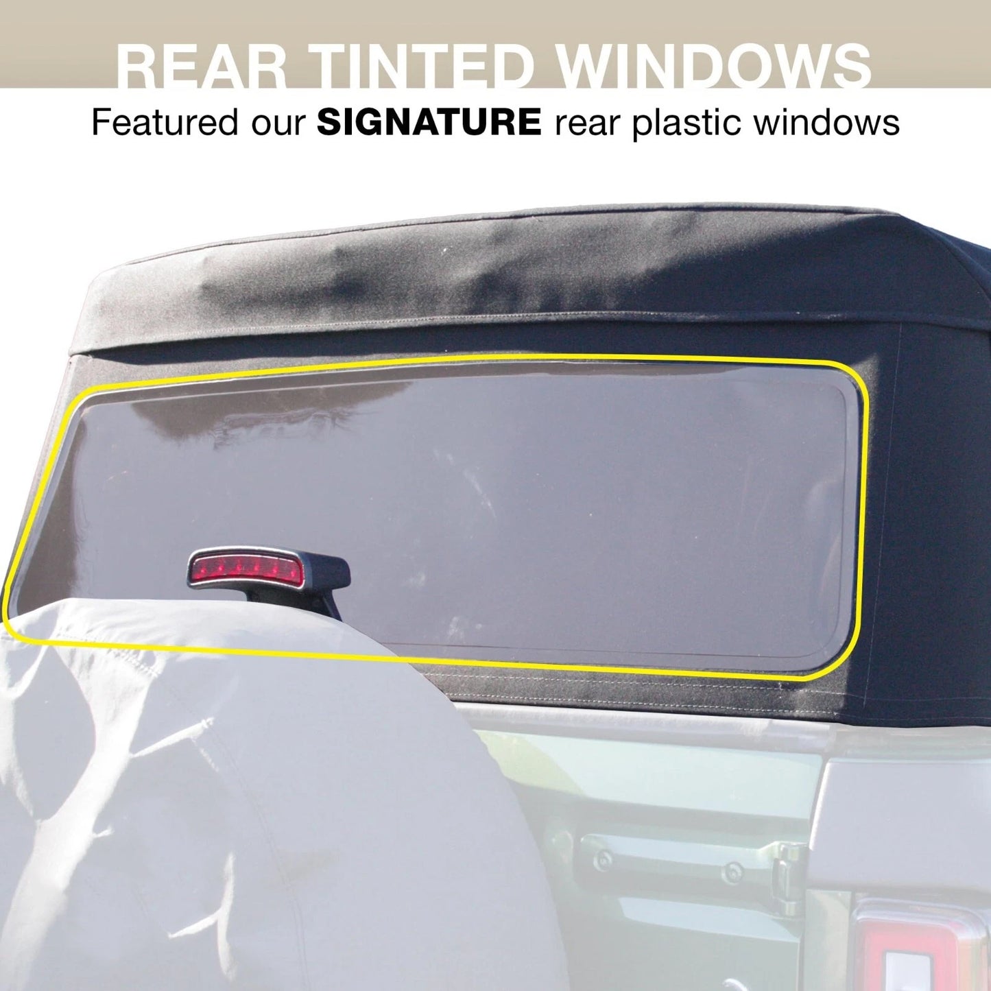 Soft Top Replacement 2021 - 2025 Ford Bronco 4DR - Black, Canvas - OMOTOR