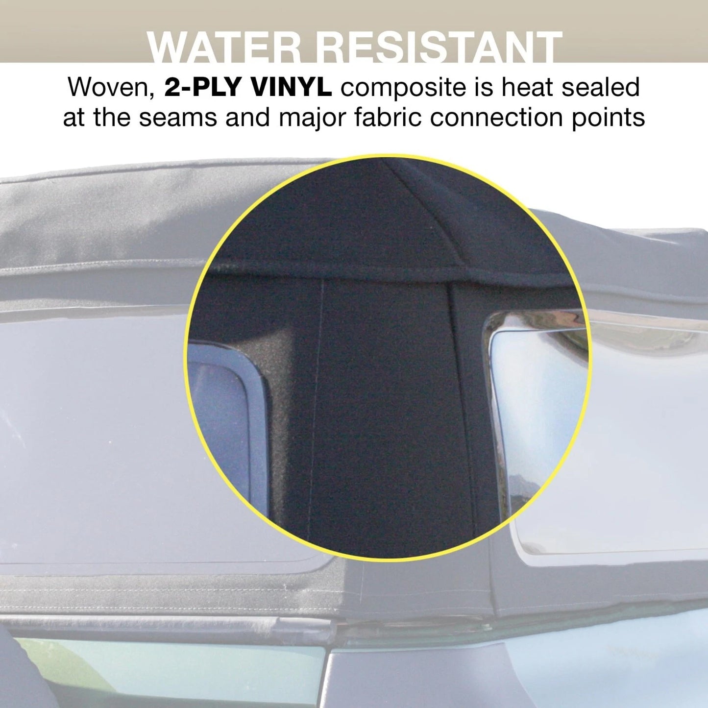 Soft Top Replacement 2021 - 2025 Ford Bronco 4DR - Black, Canvas - OMOTOR