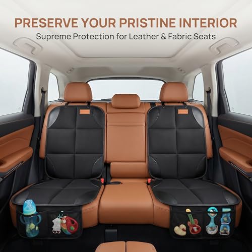 Car Seat Protector, Thickest Padding and Non-Slip Backing 2Pcs