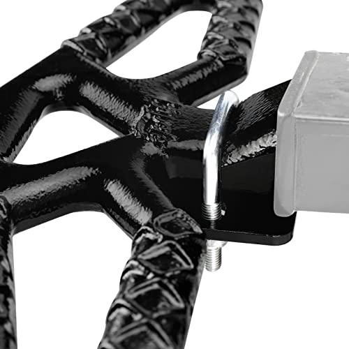 Tow Hitch Step for 2 inch Receivers, Solid Steel Construction Rust Resistant Powder Coated, 10,000lbs Rated Tow Strap Capacity, Black - OMOTOR