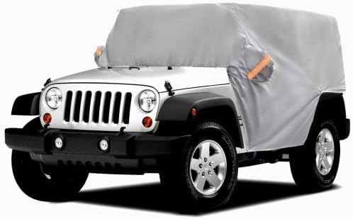Wrangler Car Cab Cover Fit for 1987-2022 Jeep Wrangler CJ,YJ, TJ & JK 2 Doors, Waterproof Oxford Sun Shade Car Cover Door Hard top Off,Convenient Zipper for Trunk - OMOTOR