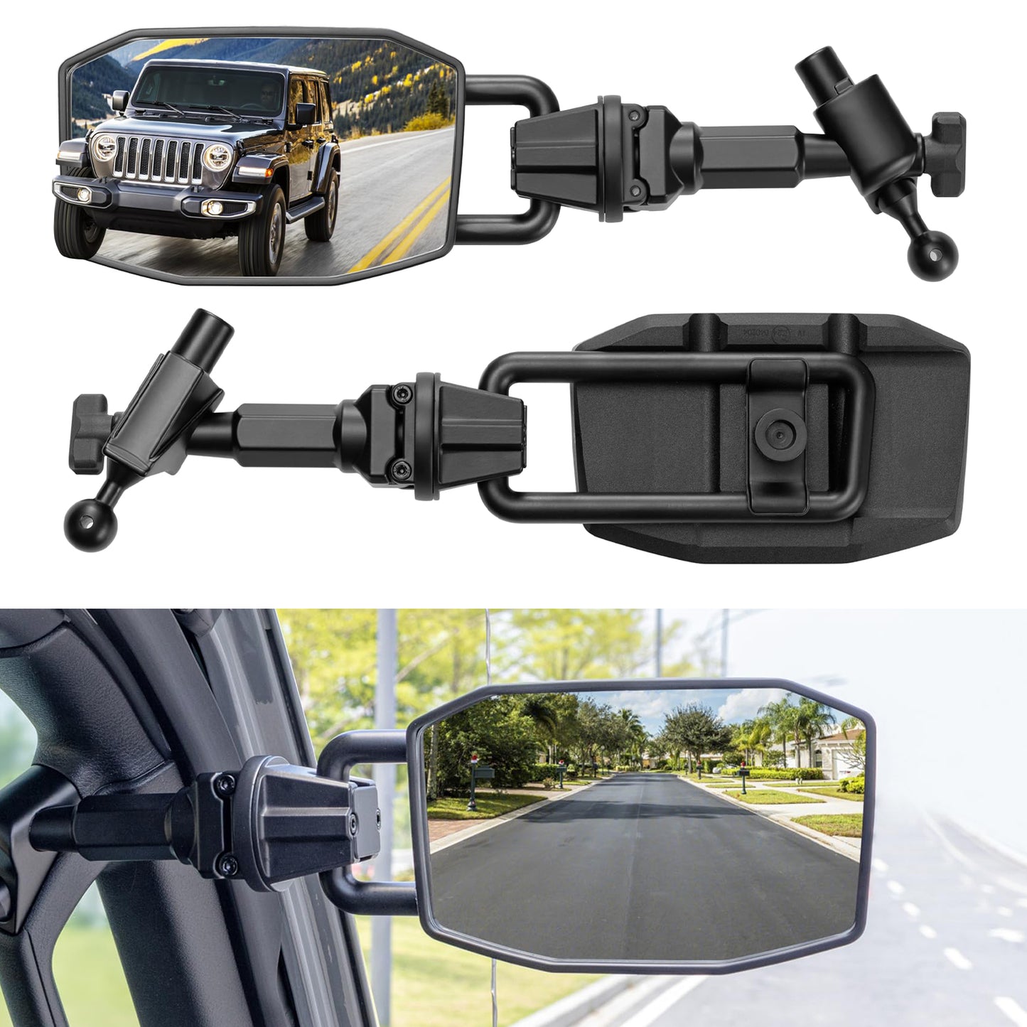 Mirrors Doors Off Compatible with Jeep Wrangler JL JLU and Gladiator JT 2018-2023 - OMOTOR