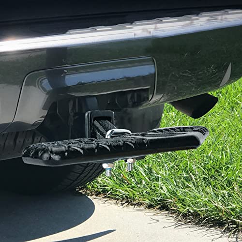 Tow Hitch Step for 2 inch Receivers, Solid Steel Construction Rust Resistant Powder Coated, 10,000lbs Rated Tow Strap Capacity, Black - OMOTOR