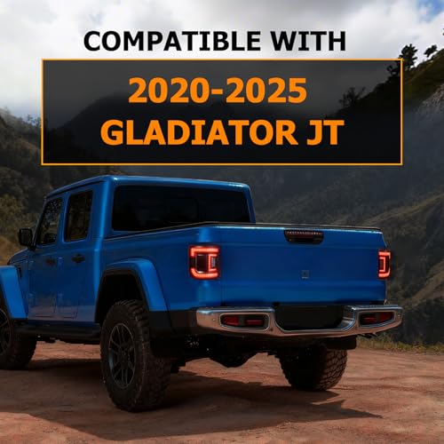 LED Tail Lights Compatible with 2020-2025 Jeep Gladiator JT (versions without blind spot monitors)