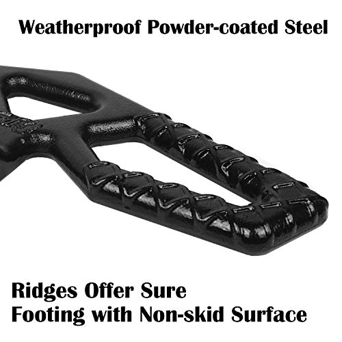 Tow Hitch Step for 2 inch Receivers, Solid Steel Construction Rust Resistant Powder Coated, 10,000lbs Rated Tow Strap Capacity, Black - OMOTOR