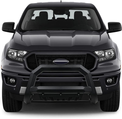 Matte Black AVT Style Angular Bull Bar Guard with Skid Plate Compatible With 2019-2023 Ford Ranger