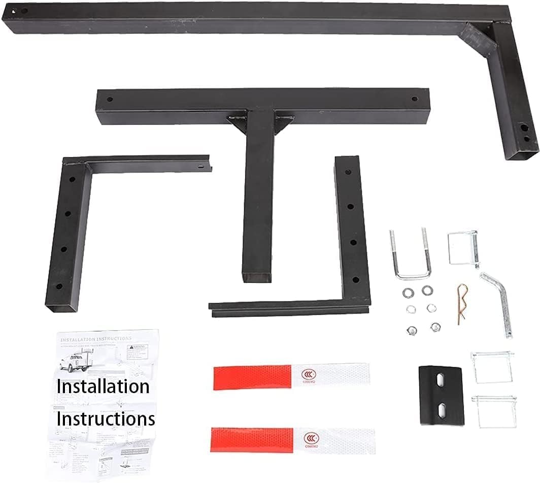 Truck Bed Extender, 2 in 1 Design Foldable Pick Up Truck Bed Hitch Mount Extension Rack ,800lbs Load Capacity - OMOTOR