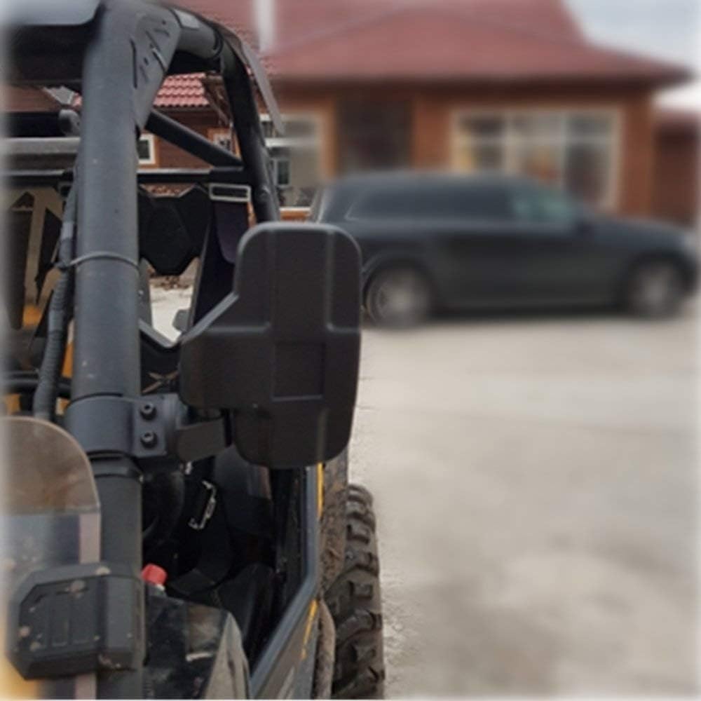 UTV Side Mirrors with 1.75" -2" Roll Bar Cage, UTV Mirrors 360 Degree Adjustable SXS Mirrors Compatible with Polaris RZR Kawasaki Teryx Mule Pioneer Yamaha Rhino YXZ - OMOTOR