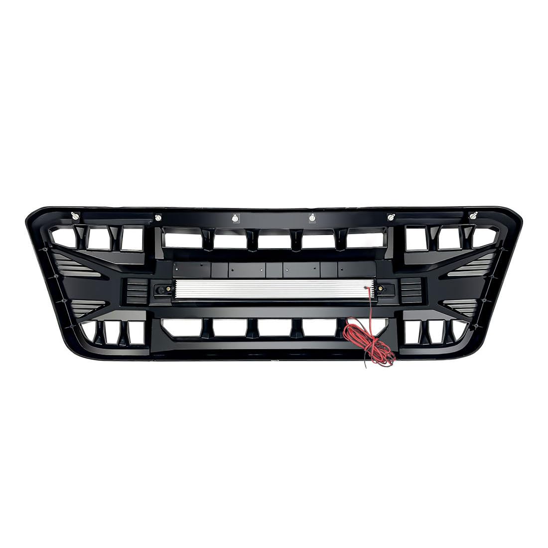 Front Grill Replacement for F150 2004-2008, Matte Black Front Bumper Grille w/Off-Road Lights - OMOTOR