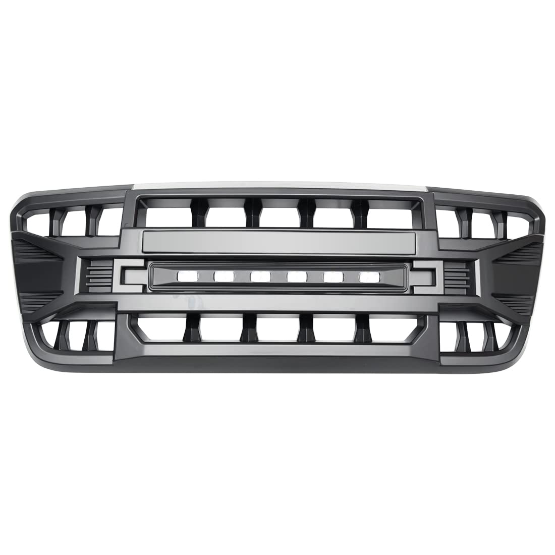 Front Grill Replacement for F150 2004-2008, Matte Black Front Bumper Grille w/Off-Road Lights - OMOTOR
