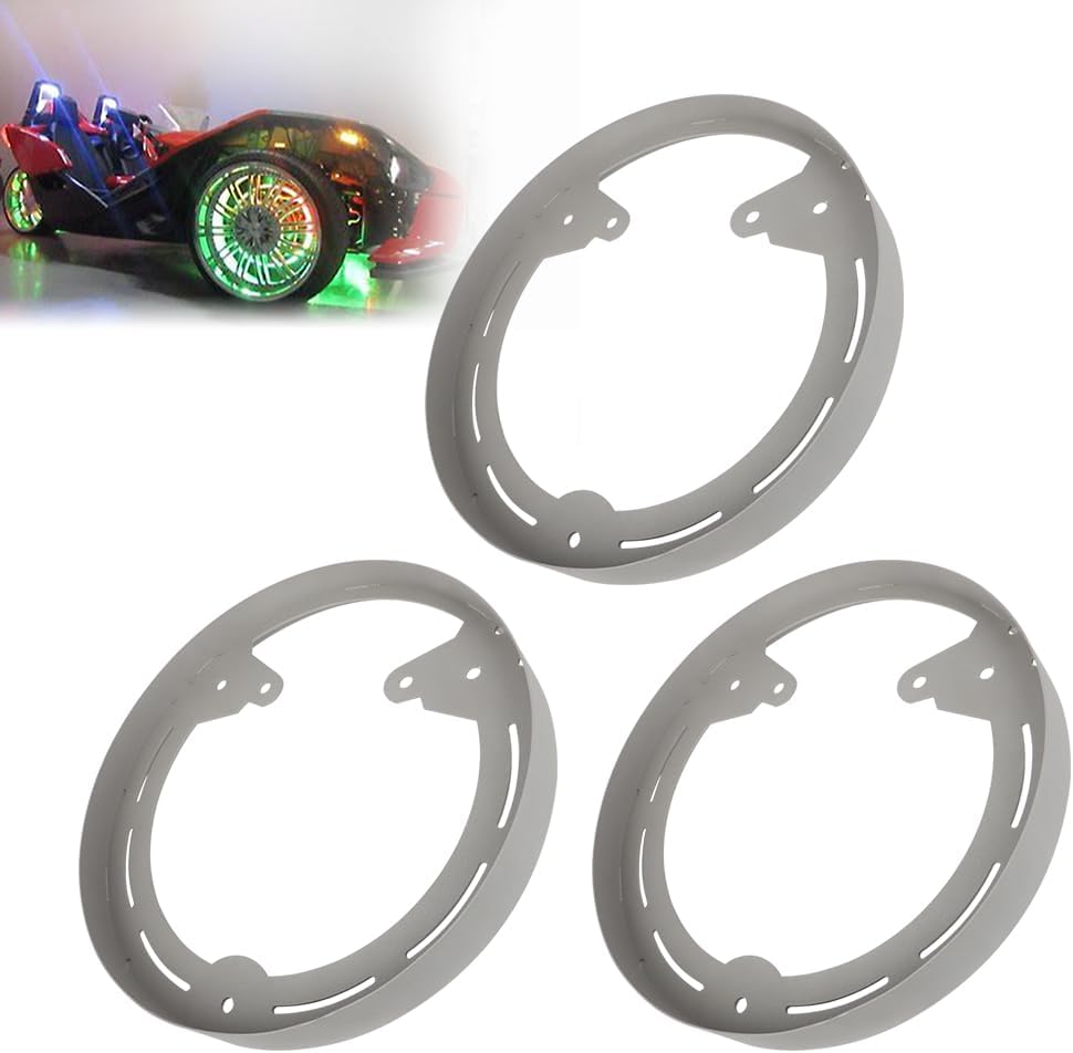for Polaris Slingshot Wheel Rings DYI Kit for LED's RAW Aluminum Powdercoated (3 PCS) - OMOTOR