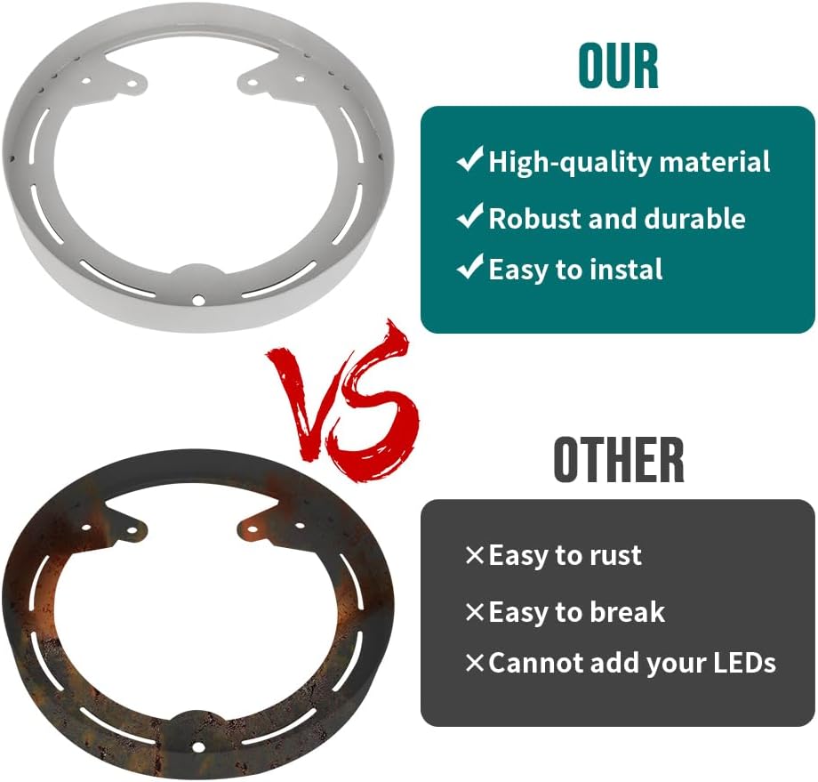 for Polaris Slingshot Wheel Rings DYI Kit for LED's RAW Aluminum Powdercoated (3 PCS) - OMOTOR