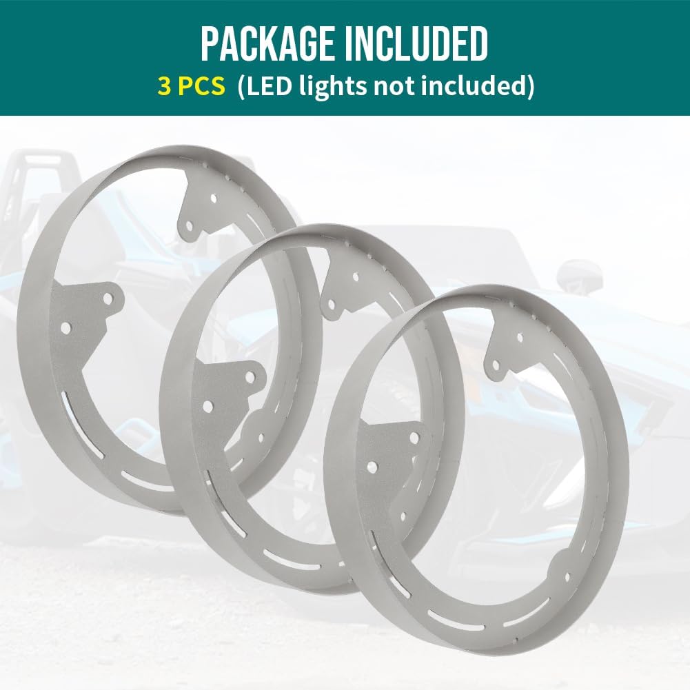 for Polaris Slingshot Wheel Rings DYI Kit for LED's RAW Aluminum Powdercoated (3 PCS) - OMOTOR