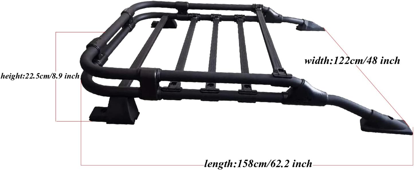 Roof Rack Cargo Basket Compatible with 2010-2023 Toyota 4Runner Rooftop Luggage Carrier Aluminum - OMOTOR