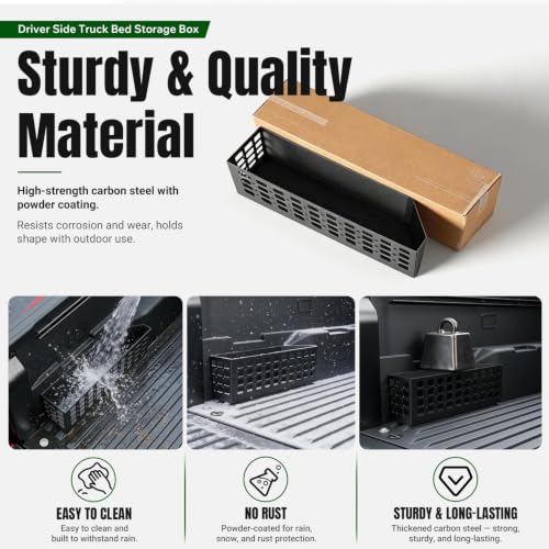 Driver Side Truck Storage Box Compatible with 2024-2026 Toyota Tacoma