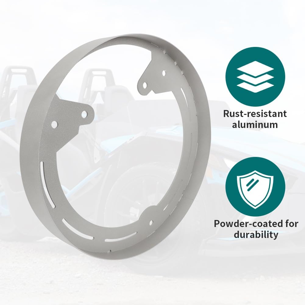 for Polaris Slingshot Wheel Rings DYI Kit for LED's RAW Aluminum Powdercoated (3 PCS) - OMOTOR