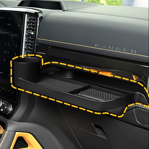 Passenger Side Storage Box with Cup Holder For Ford Ranger 2023–2025
