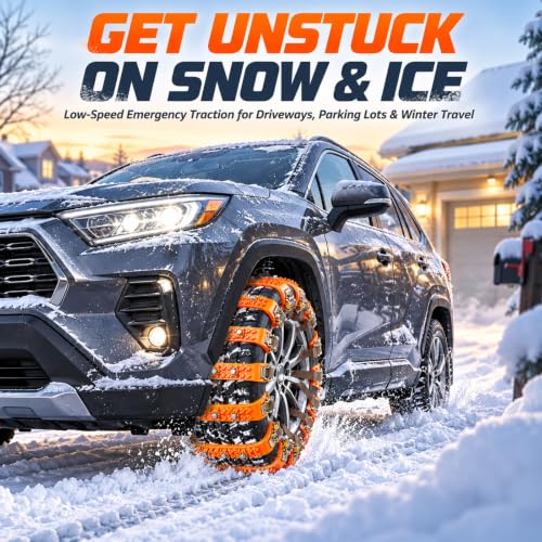 Universal Snow Chains, Portable Tire Chains for Car Truck SUV