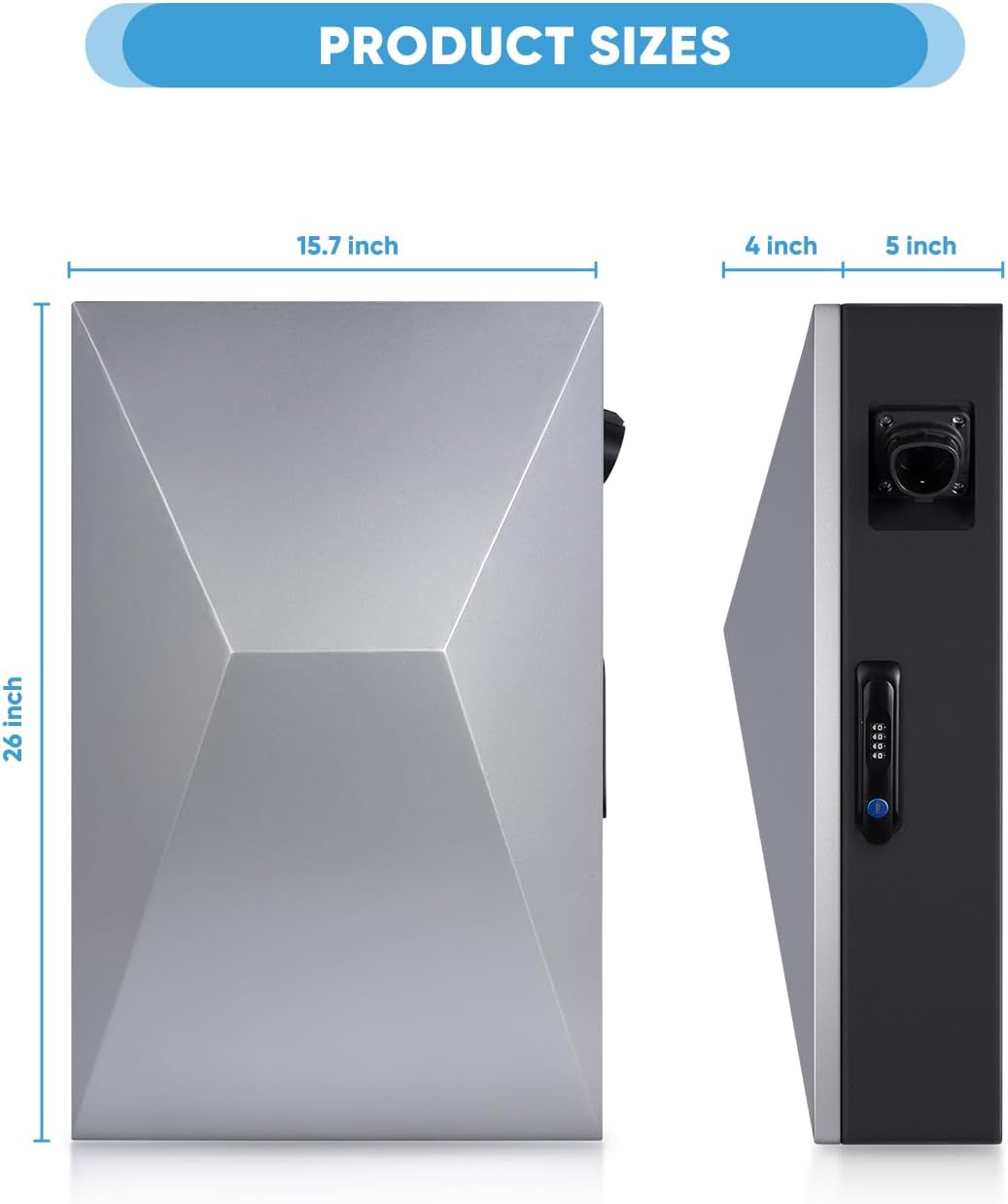 Cybertruck Wall Charger Station Box - Compatible with Tesla Wall Charger Gen 3 -Stylish Cybertruck Design - Indoor/Outdoor Cable Organizer Waterproof Dustproof