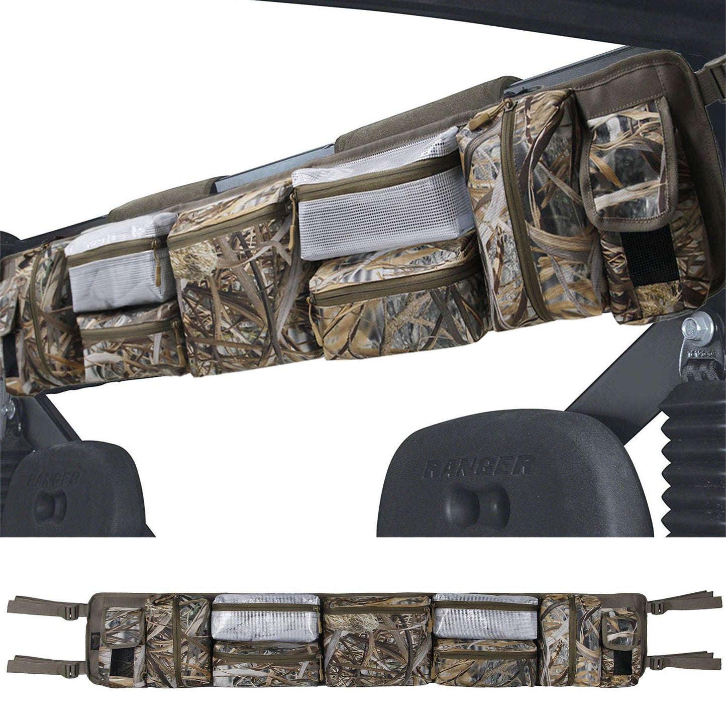 UTV Roll Cage Rear Storage Bag Gear Bags for Most Full Size UTVs, Polaris, Yamaha and Kawasaki UTVs