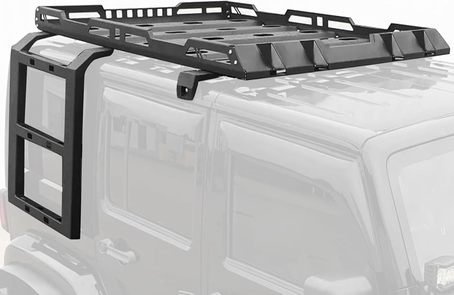 Roof Rack fit for Jeep Wrangler JL 2018-2025 4 Door w/Double Ladders Roof Rack Cargo Basket Luggage Carrier Heavy Duty Steel Cargo Storage Carrier (You Will get 2 Packages)