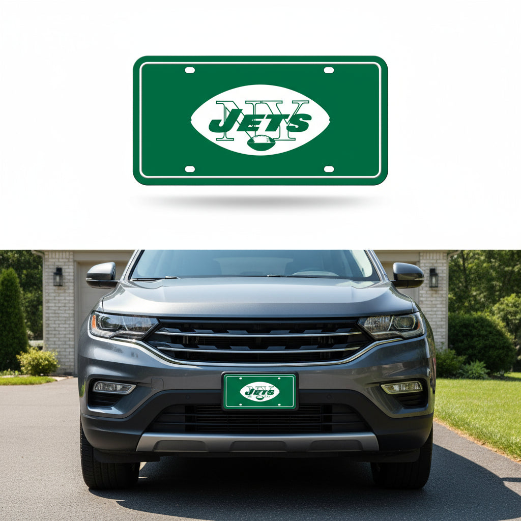 Rico Industries NFL Football Modern Retro Metal Auto Tag 6" x 12" - Great for Truck/Car/SUV