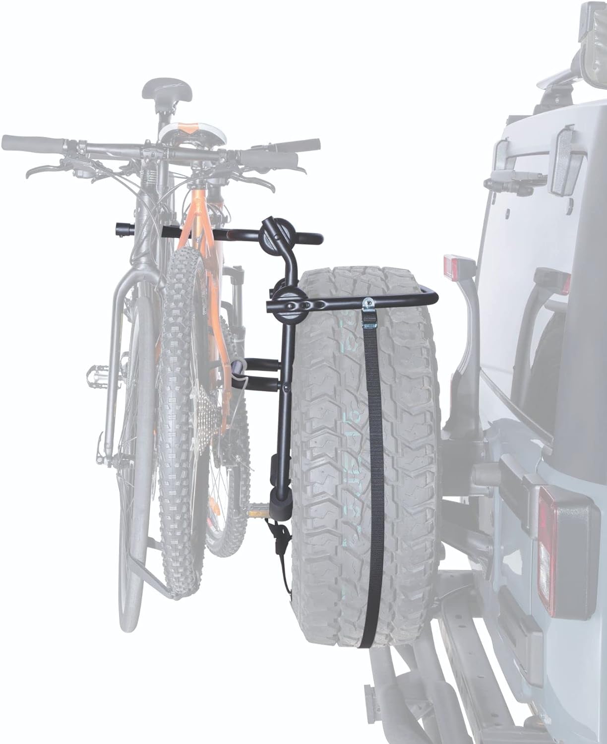 Rhino-Rack Spare Tire Bike Rack, 2 Bike Carrier, Holds Many Types of Bikes, Black (RBC025)