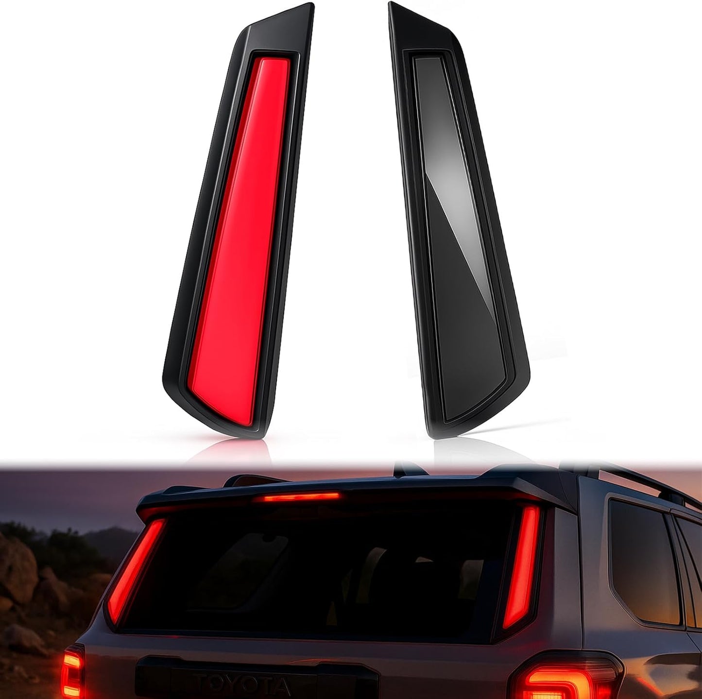 LED Tail Lights Brake fit for 2025 Toyota 4Runner W/Smoked Black Lens Red Driving/Braking/Sequential turn signal Light Accessories