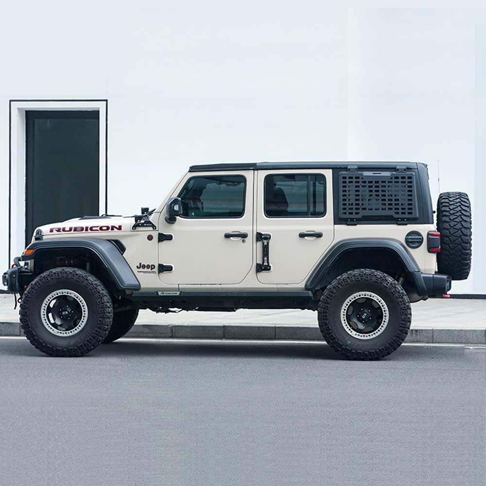 FURYENGRAVER Rear Window Storage Molle Panel Flank Kit Rear Window Protective Decoration for Jeep Wrangler 2018-2025 JL 4 Doors