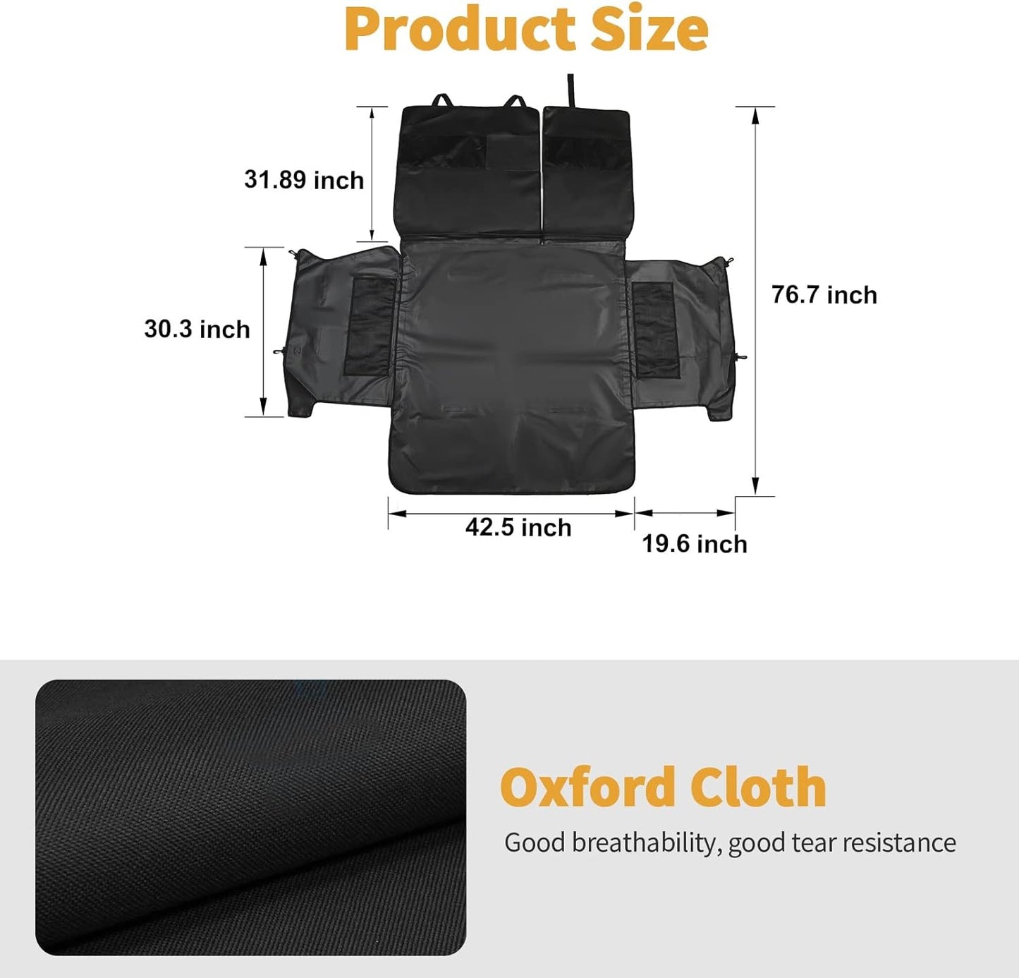 Jimen Compatible with Ford Bronco 4 Door 2021-2023, Pet Trunk Cargo Liner, Waterproof Cargo Cover Dog Mat Protector