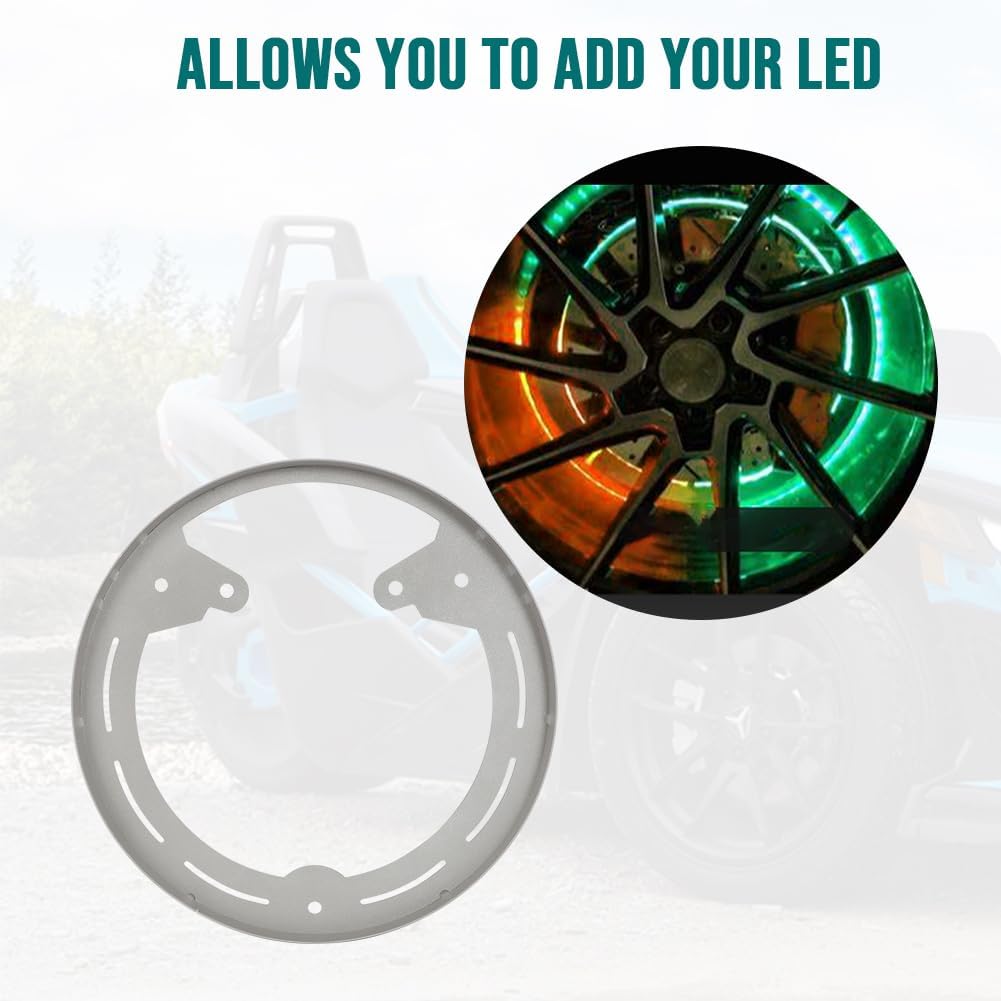 for Polaris Slingshot Wheel Rings DYI Kit for LED's RAW Aluminum Powdercoated (3 PCS) - OMOTOR