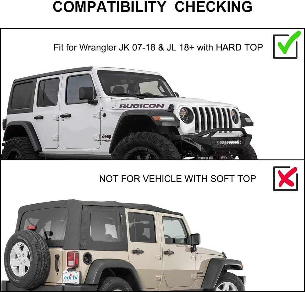 Snailfly Black Luggage Roof Rack Fit for 2007-2025 Jeep Wrangler JK JL Gladiator JT 2&4 Door Cross Bars