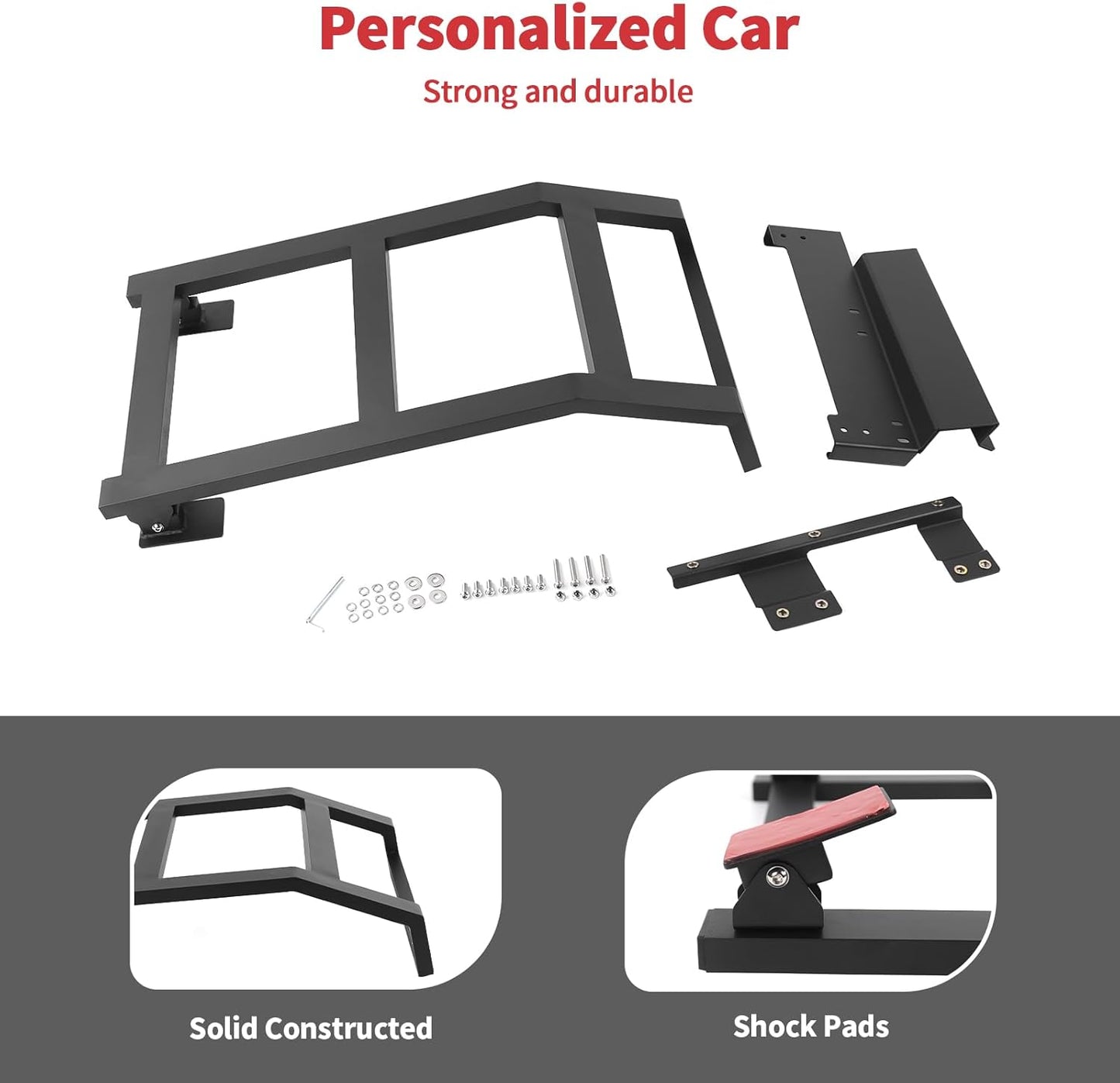 Linskip Alloy Side Ladder Compatible with 2021-2024 2025 Ford Bronco Sport, Side Window Roof Step Ladder for Bronco Sport Exterior Accessories(Passenger Side)