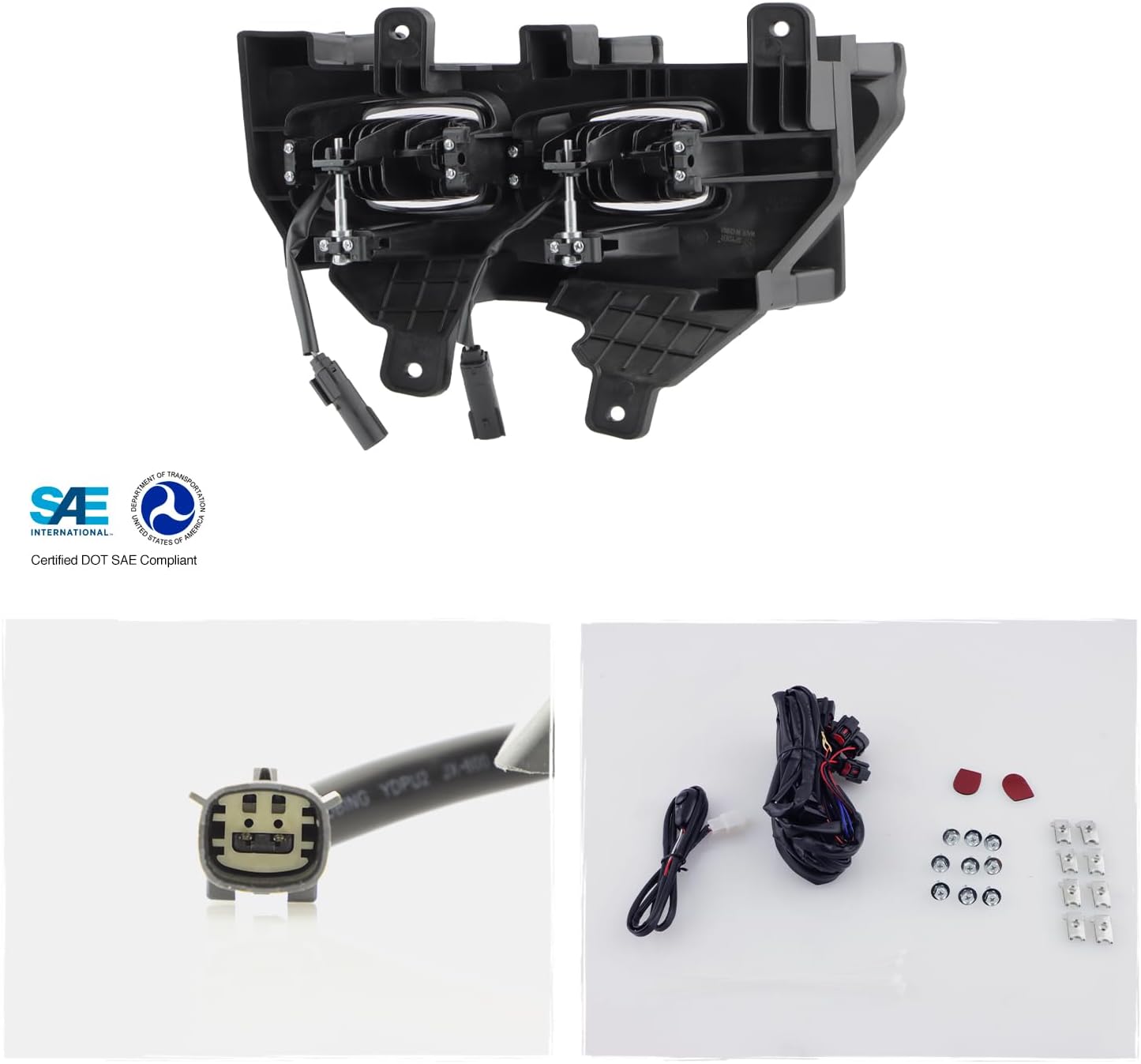 AKKON -Fits 2021-2025 Ford F150 Raptor LED Driving Bumper Fog Lights Pair Left+Right w/Wire Harness Bracket Power Switch