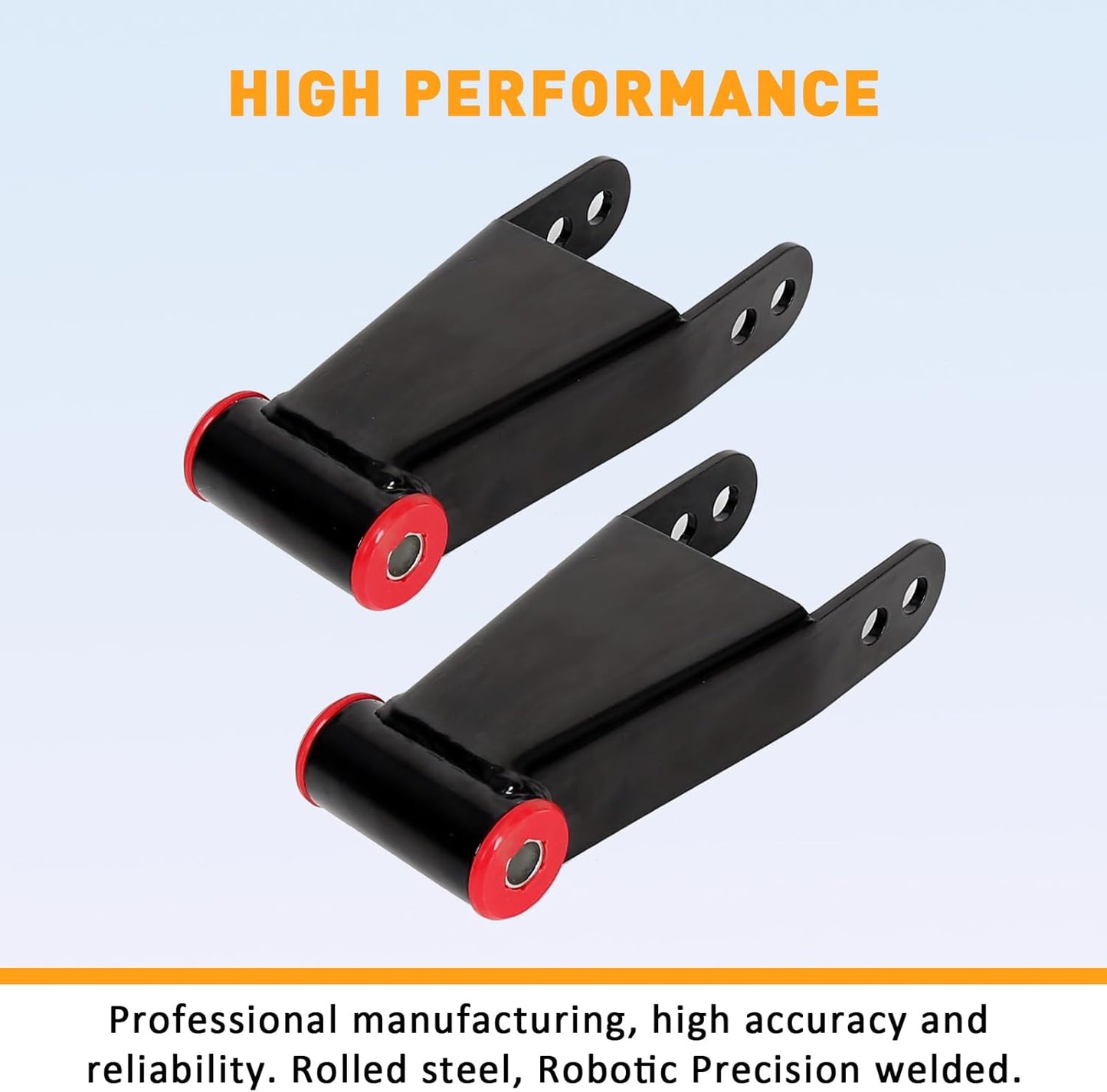ECOTRIC 2"-3" Lowering Drop Shackles Rear Compatible With 2004-2014 Ford F150 F-150 Rear leveling shackles Adjustable 2" to 3" Leveling kit 2wd Black