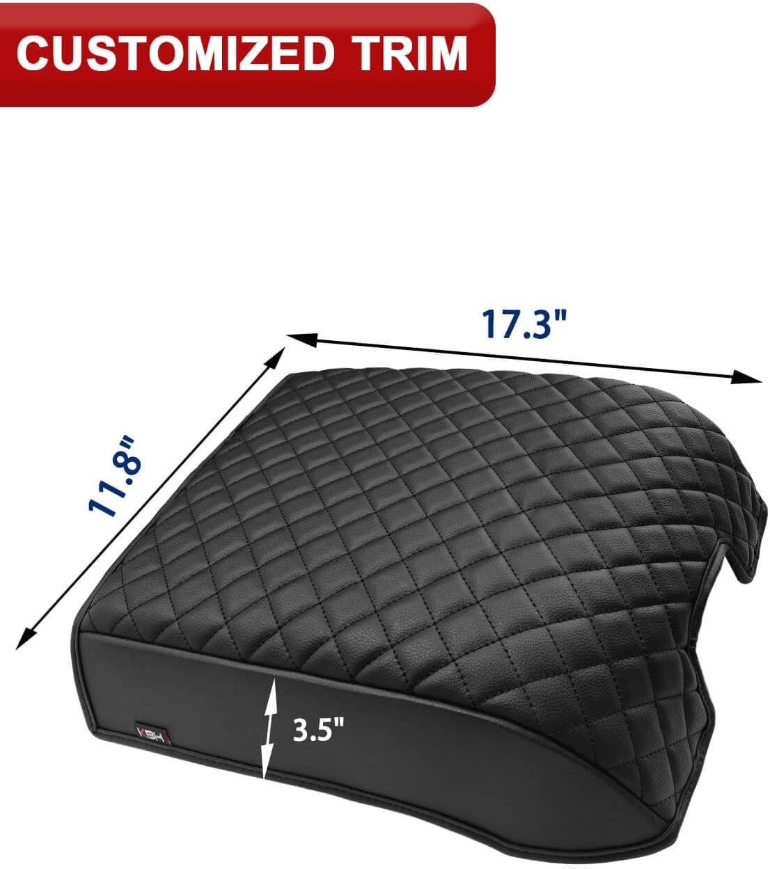 KBH Center Console Armrest Cover for 2015-2020 Ford F150, 2017-2022 F250 F350 F450 F550, 2018-2024 Expedition, Bucket Seat, PU Leather Cushion Thick Pad, Anti-Scratch, Black (Not for Other Years)
