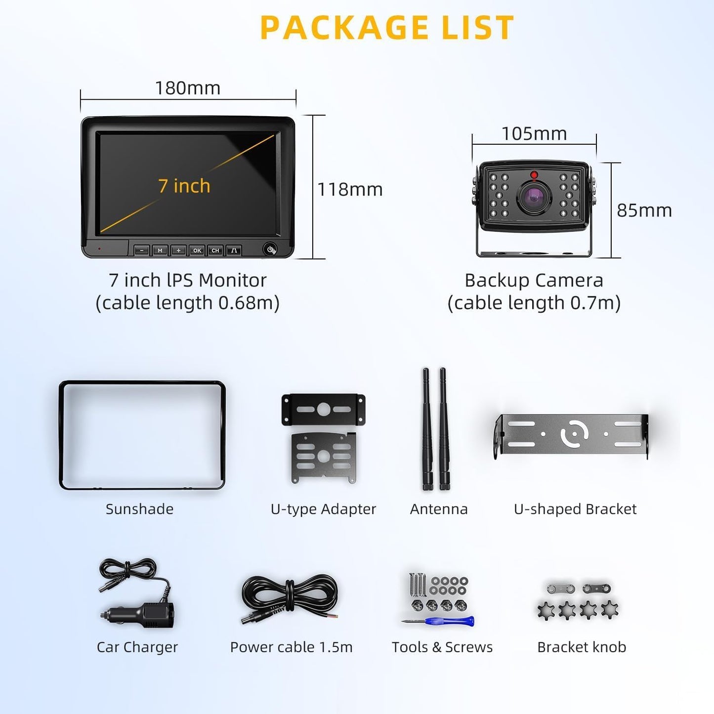 RV Wireless Backup Camera Plug and Play: Pre-Wired for Furrion System Recording Back Rear View Camera Easy Setup for Truck Trailer Motorhome Night Vision HD 1080P 7'' Monitor Split Screen Xroose CW7