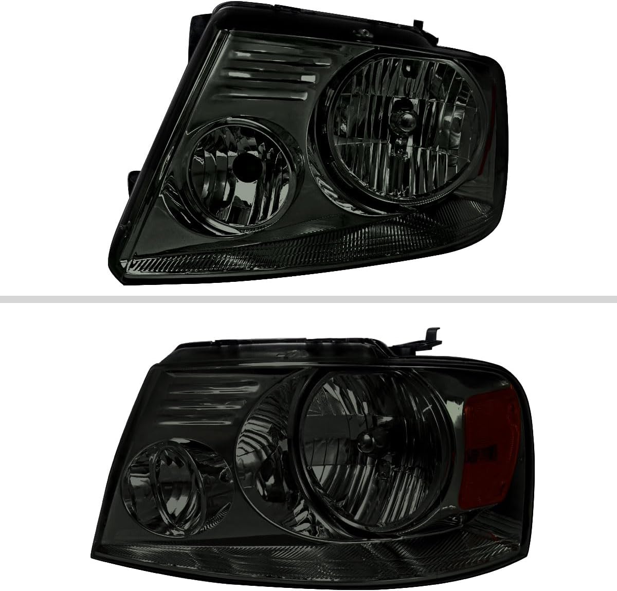 For 04-08 F150 Lincoln 06-08 Mark LT Replacement Smoke Headlights Lamps Chrome - OMOTOR