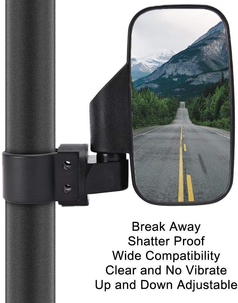 UTV Side Mirrors with 1.75" -2" Roll Bar Cage, UTV Mirrors 360 Degree Adjustable SXS Mirrors Compatible with Polaris RZR Kawasaki Teryx Mule Pioneer Yamaha Rhino YXZ - OMOTOR
