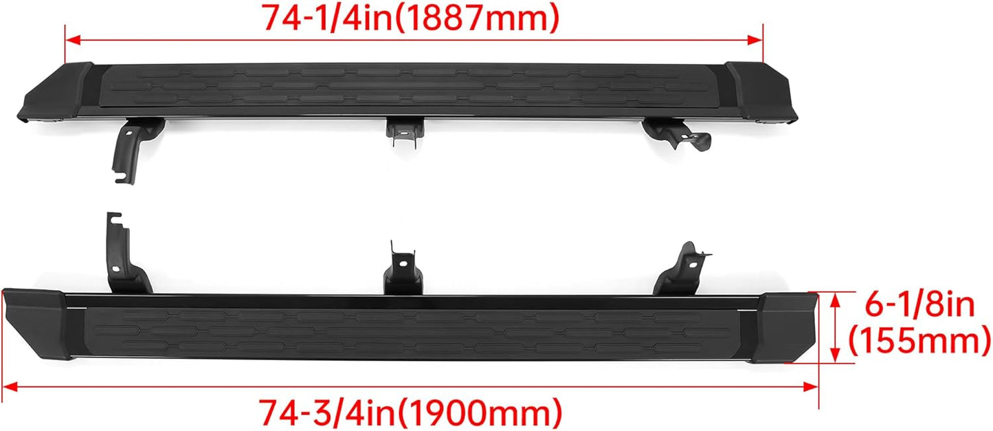 KUAFU Running Boards Side Step Compatible with 2021-2025 Ford Bronco 4-Door Nerf Bar Tube Step Bars Powder Coated Black