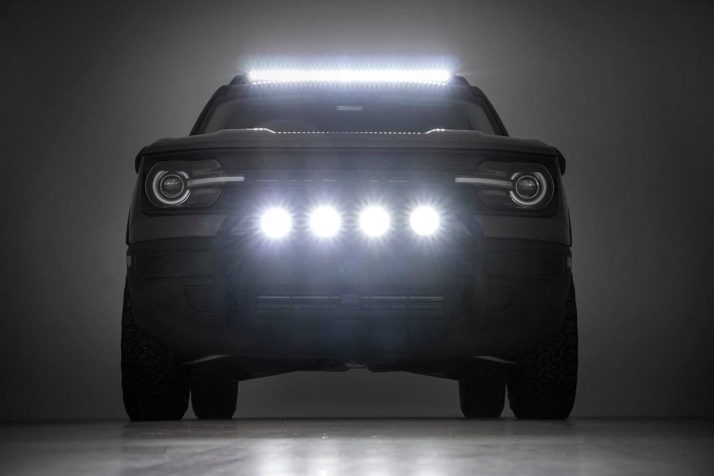 Rough Country 40" LED Light Bar Roof Rack Mount for Ford Bronco Sport (2021-2025) - 200W, 16,000 Lumen CREE LED, Spot Focus Beam