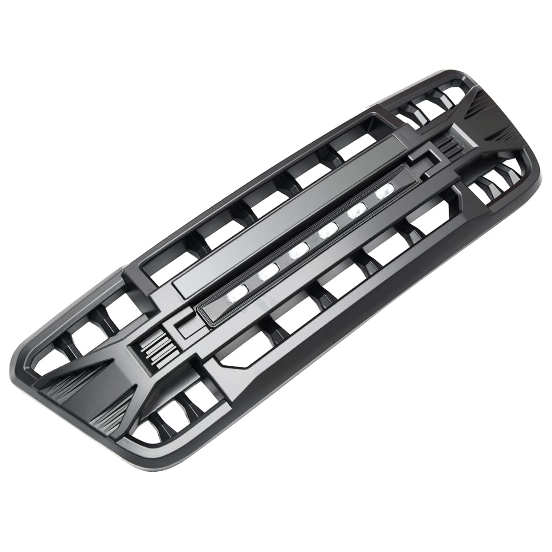 Front Grill Replacement for F150 2004-2008, Matte Black Front Bumper Grille w/Off-Road Lights - OMOTOR