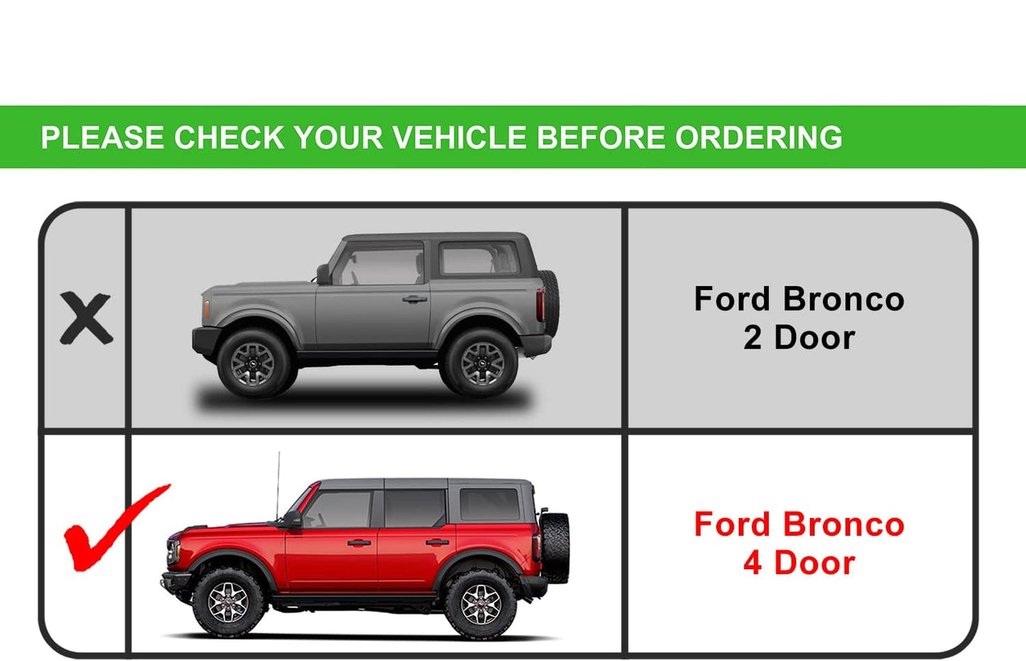 4” Side Steps Running Boards Fit 2021-2024 Ford Bronco 4 Door SUV Side Bars Step Rails Nerf Bars Rocker Panel (2 PCS) - OMOTOR